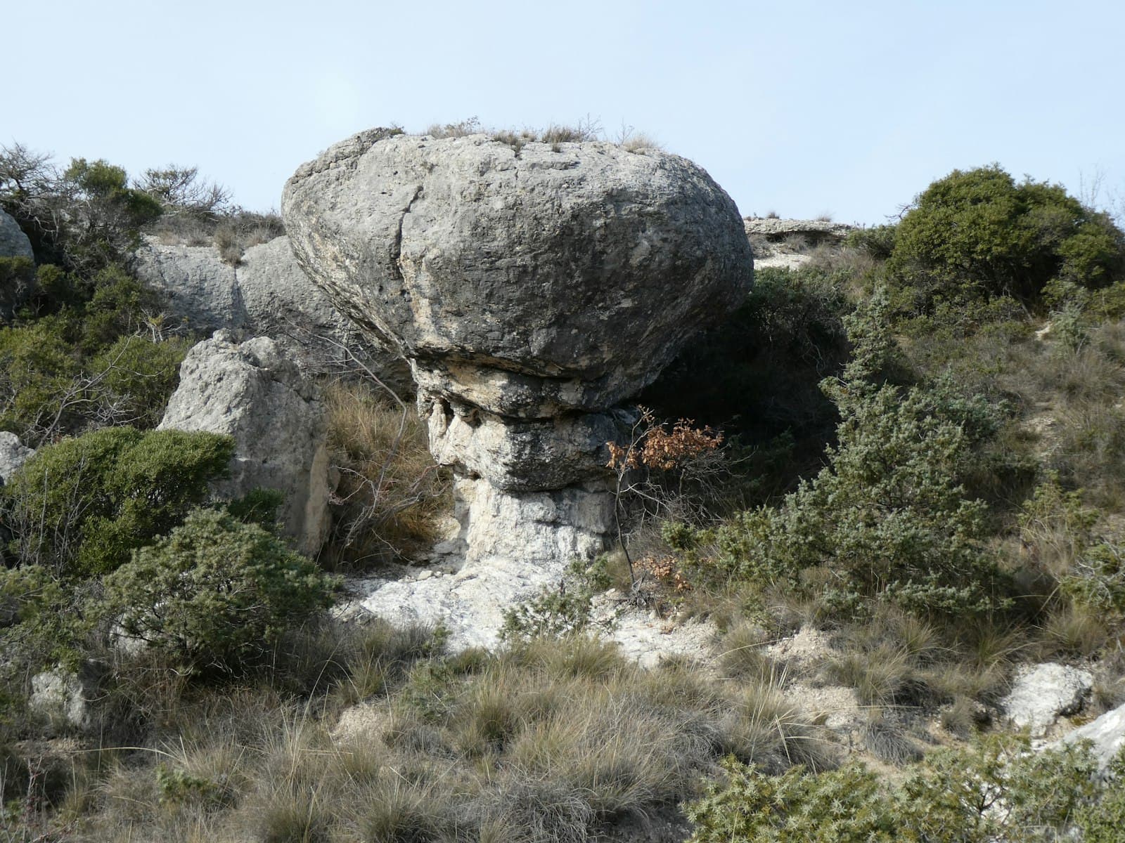 Forcalquier — a large rock sitting on top of a lush green hillside