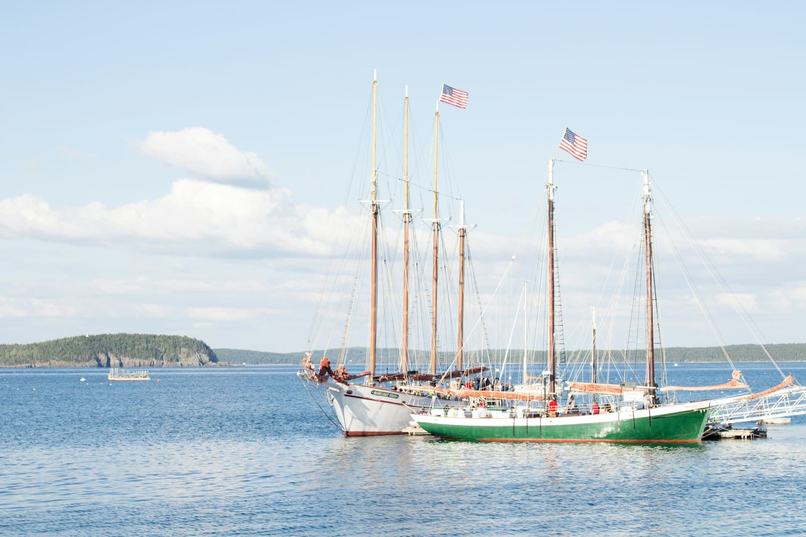 Friday Harbor — green and white boats sailing at sea