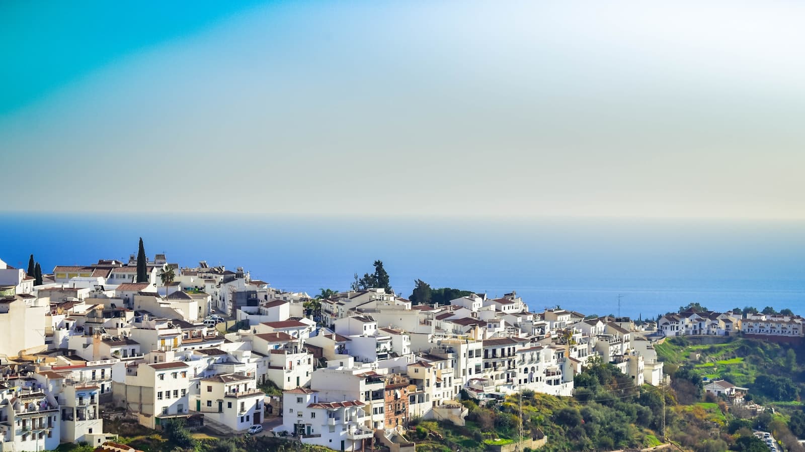 Frigiliana — a view of a town from a hill