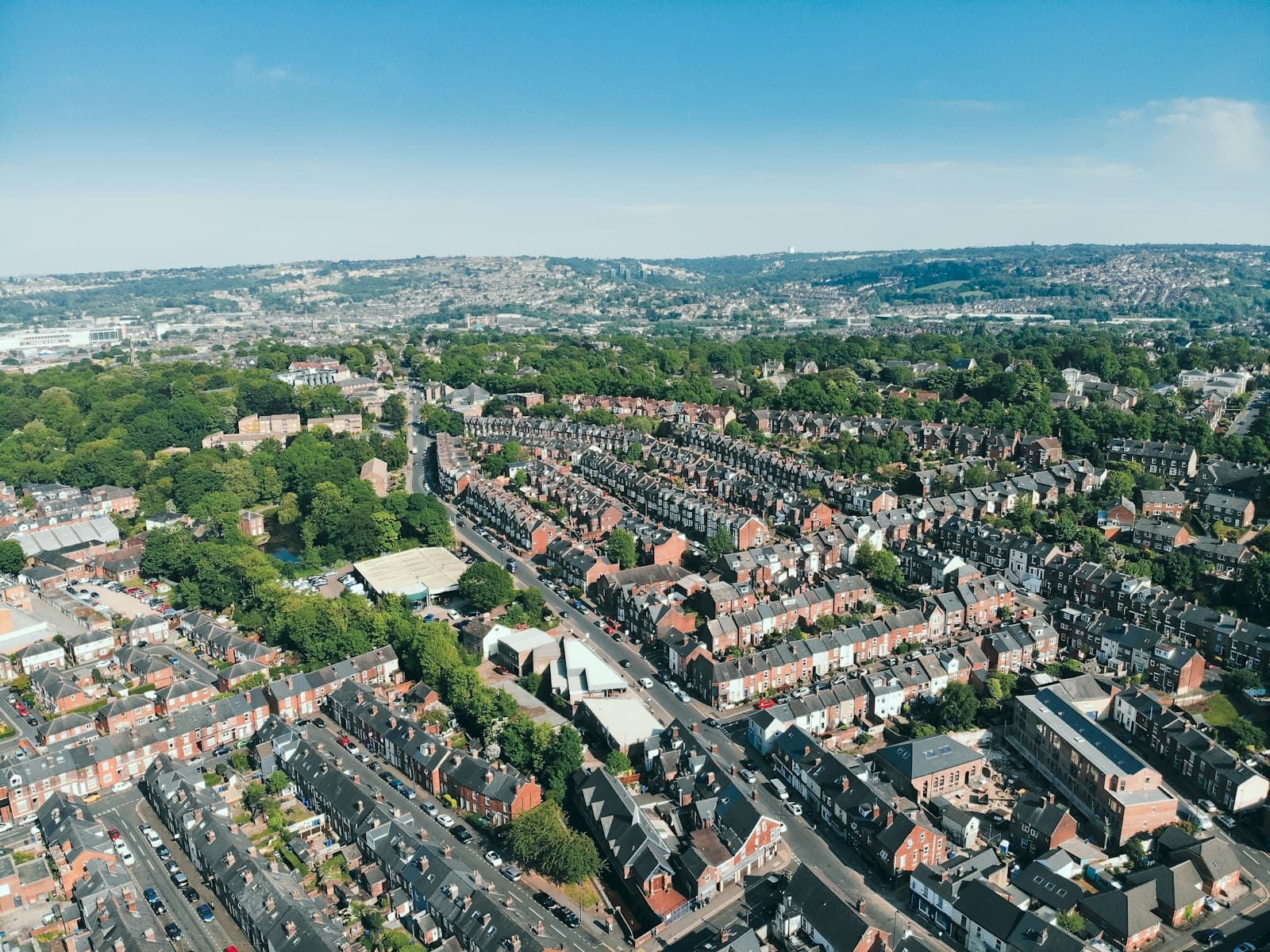 Frome — an aerial view of a city with lots of buildings