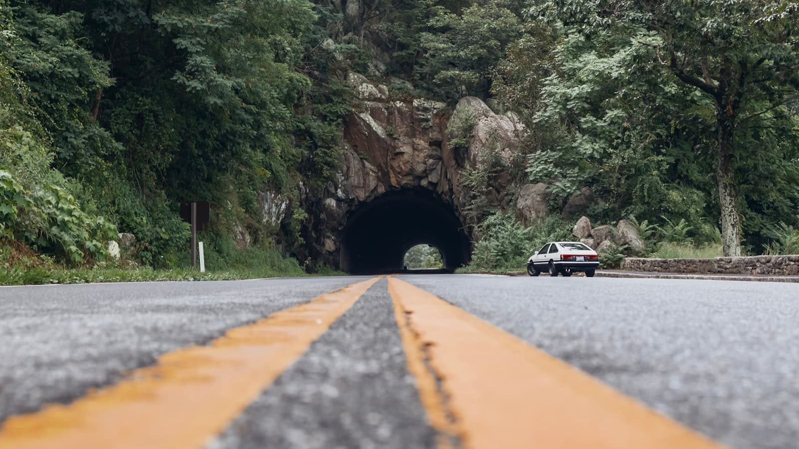 Front Royal — a car driving through a tunnel in the middle of a road