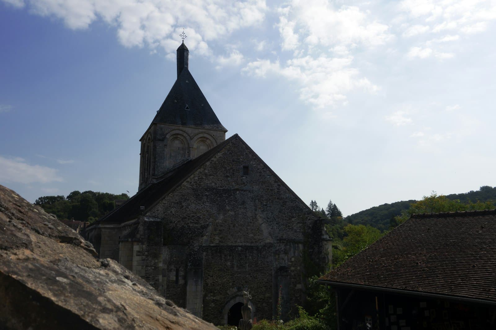 Gargilesse-Dampierre — an old building with a steeple and a steeple on top