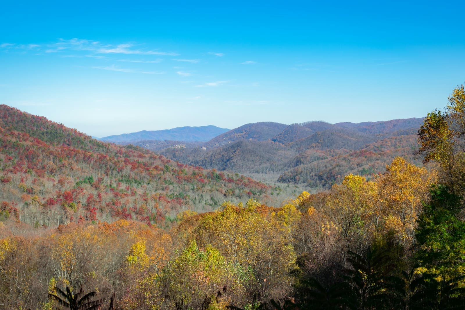 Gatlinburg — a scenic view of the mountains in autumn