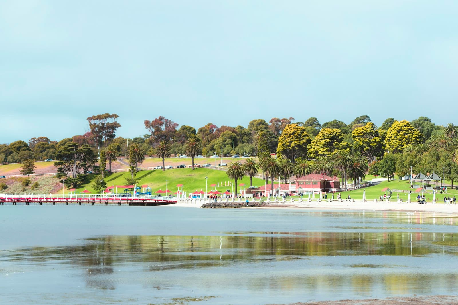 Geelong — a body of water surrounded by trees and a bridge