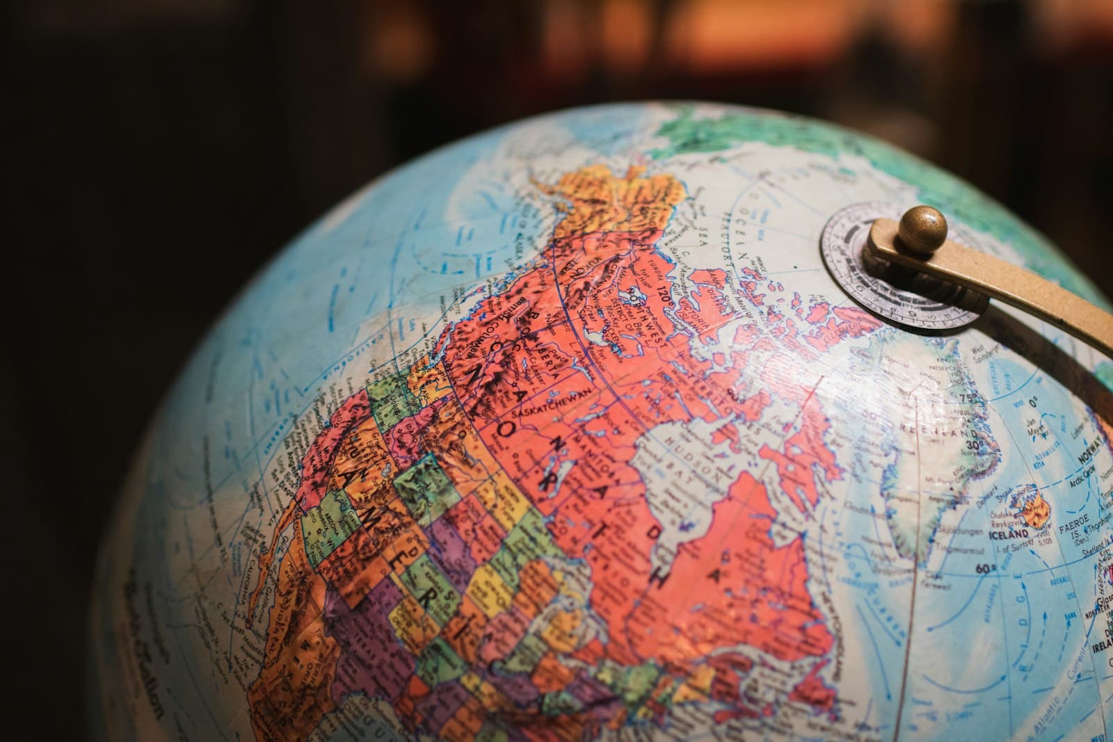 Globe — blue and brown desk globe