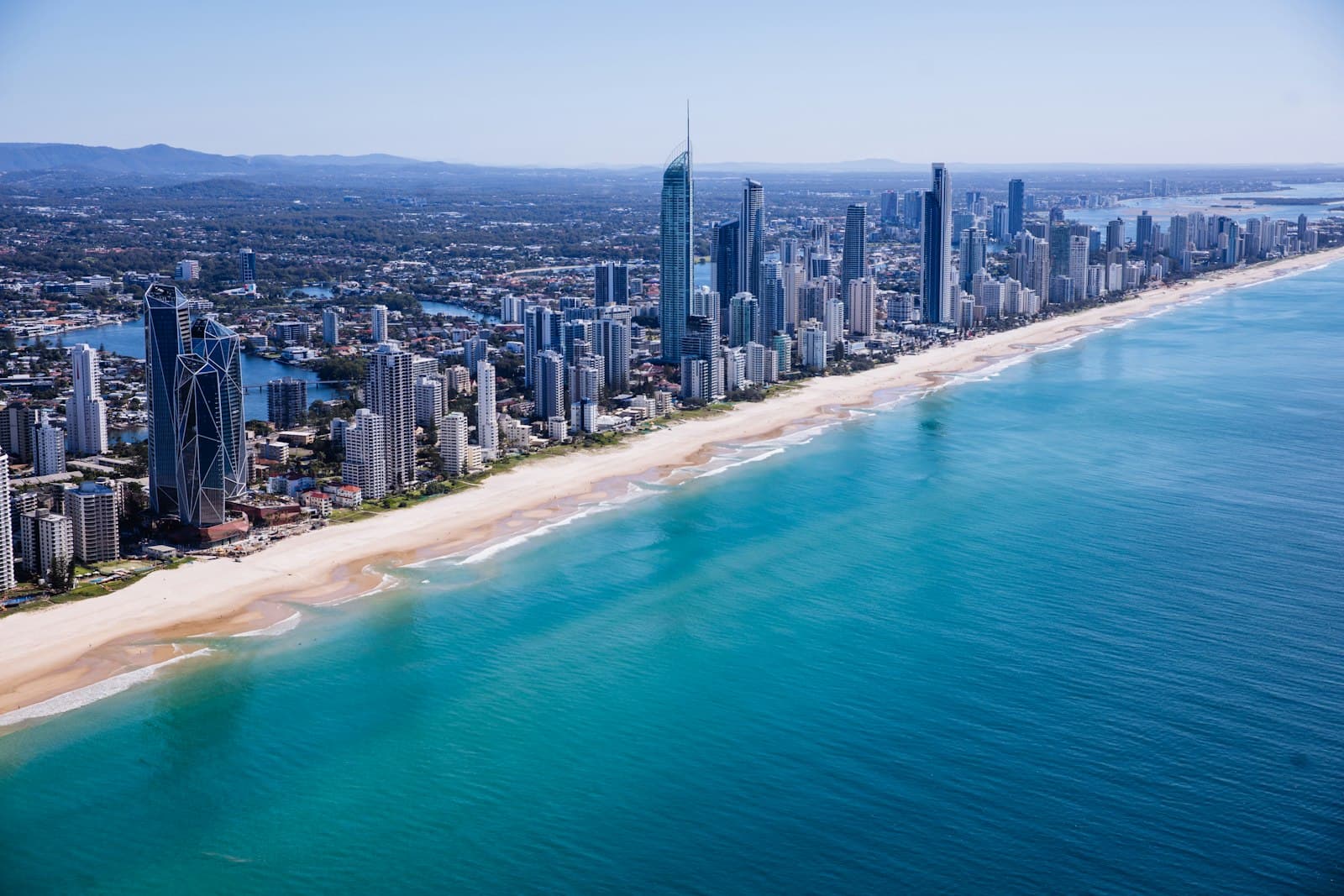 Gold Coast — aerial view of city buildings near sea during daytime