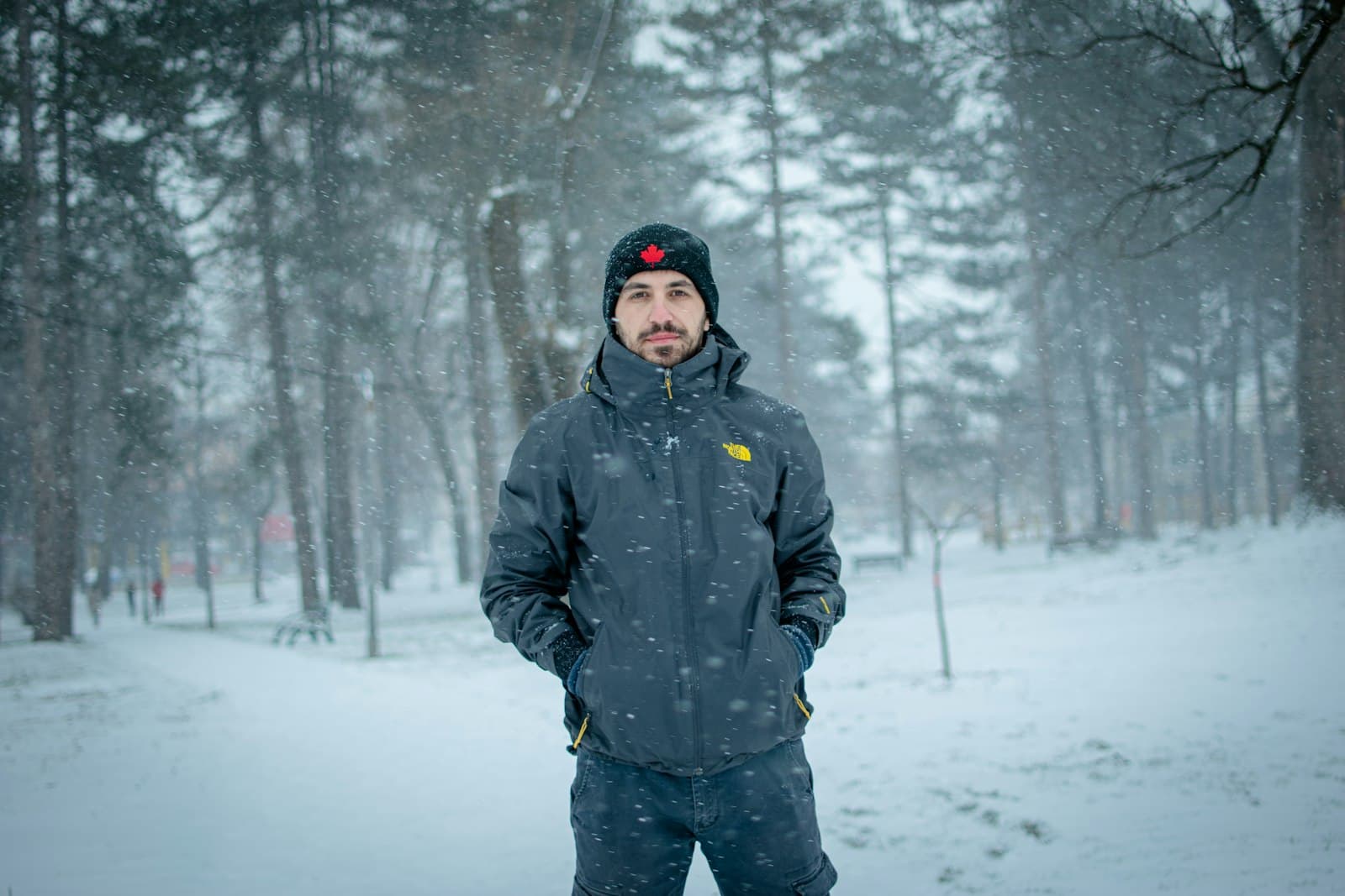 Gostivar — man in black jacket standing on snow covered ground