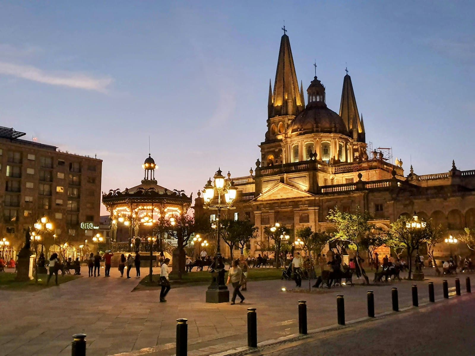 Guadalajara — a group of people standing in front of a building