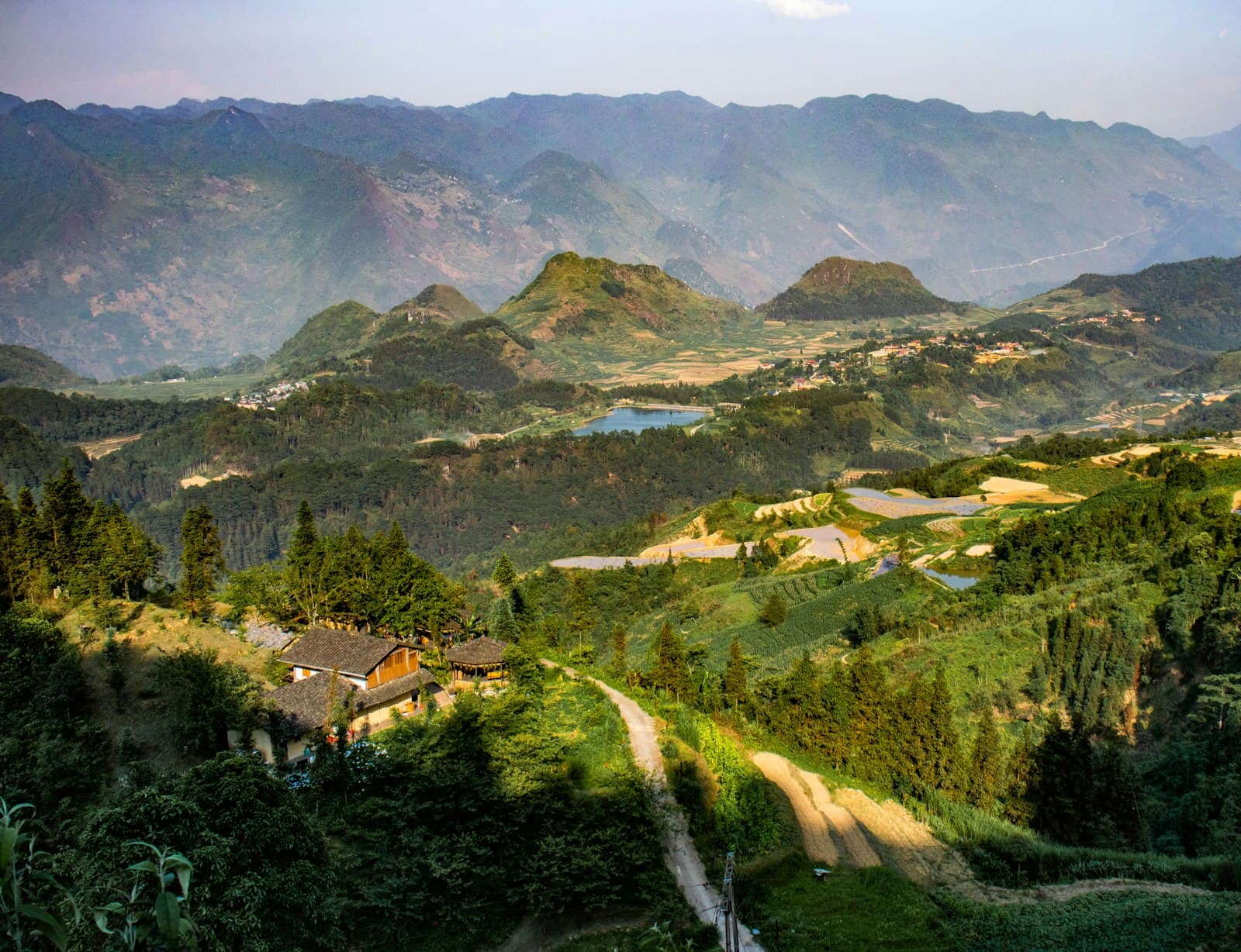 Hà Giang — a scenic view of mountains and a road