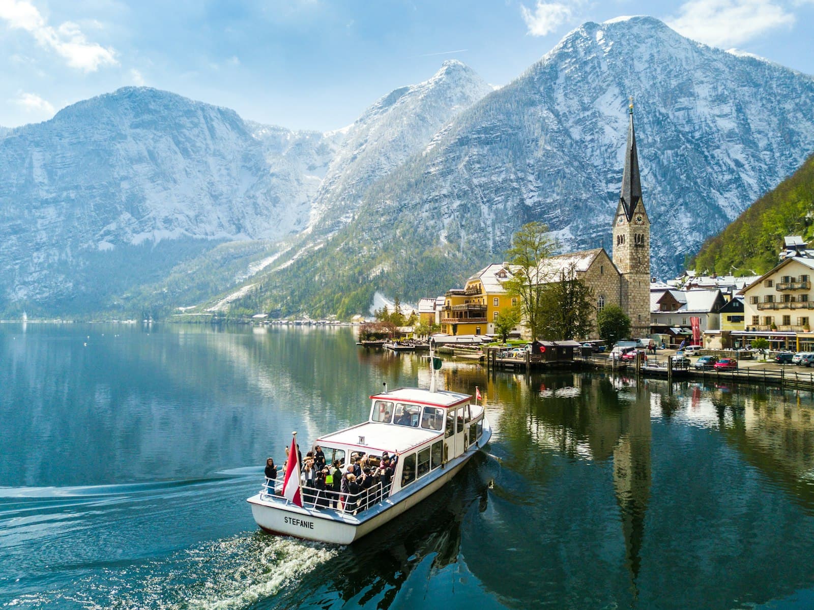 Hallstatt — white boat