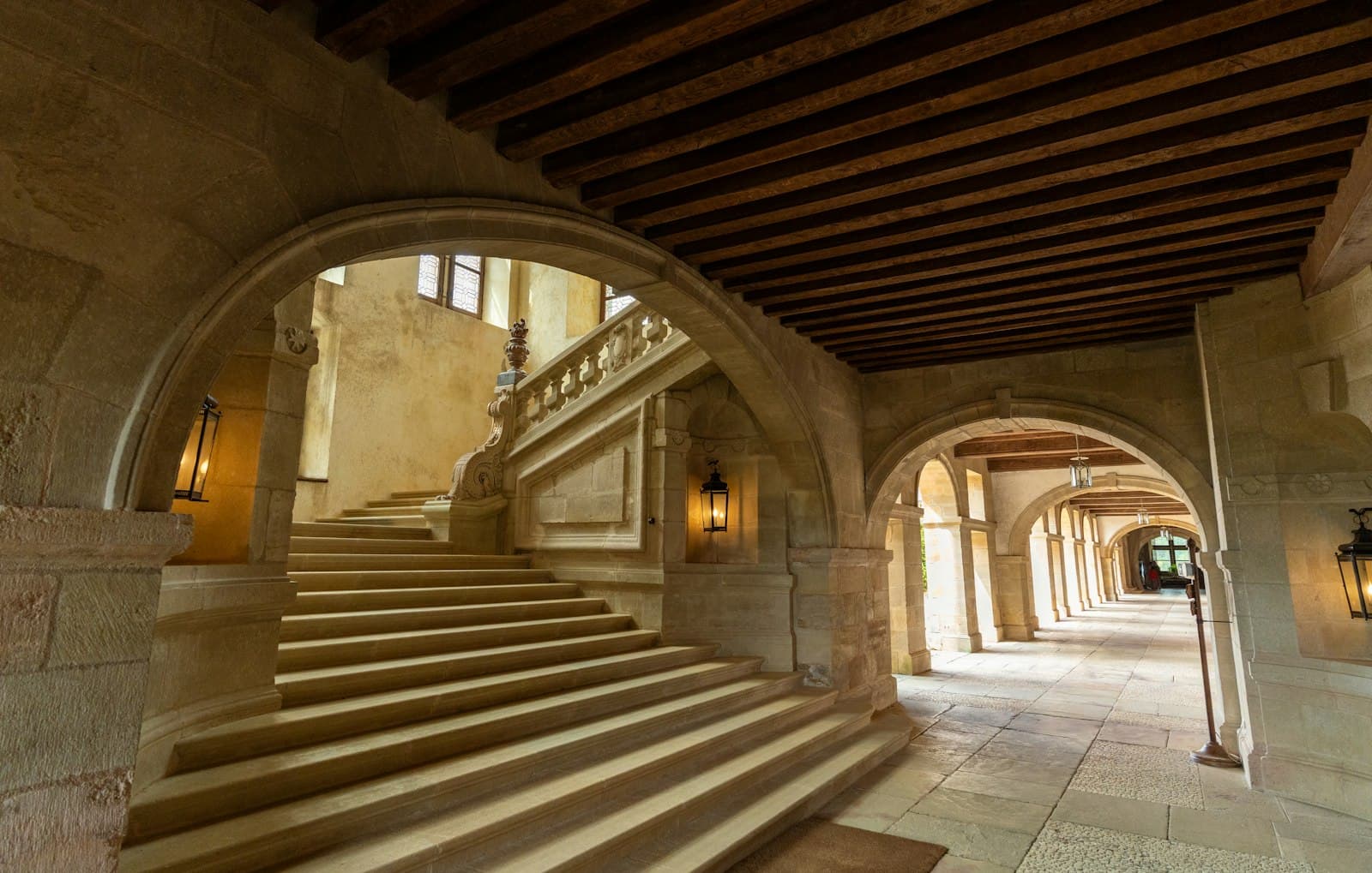 Hautefort — A large staircase in a very large building