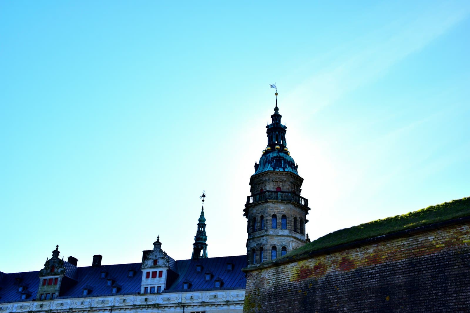 Helsingør — a tall building with a clock on the top of it