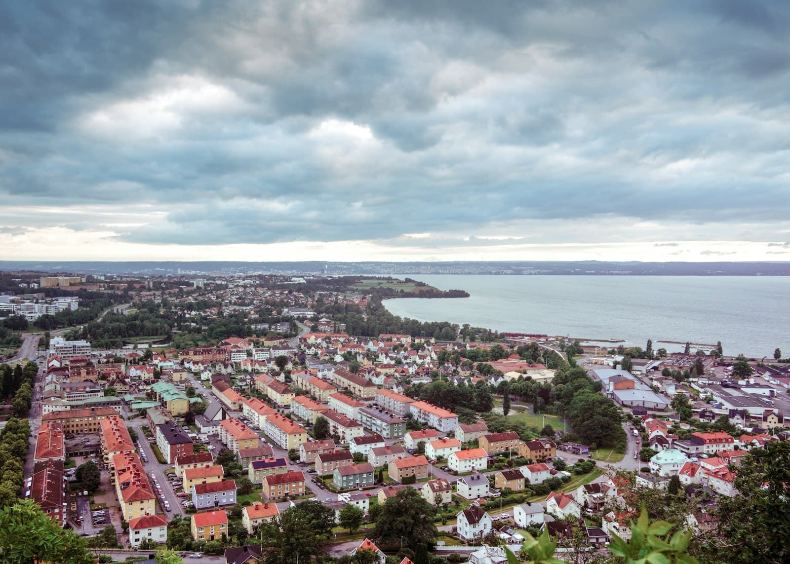Huskvarna — A view of a city from the top of a hill