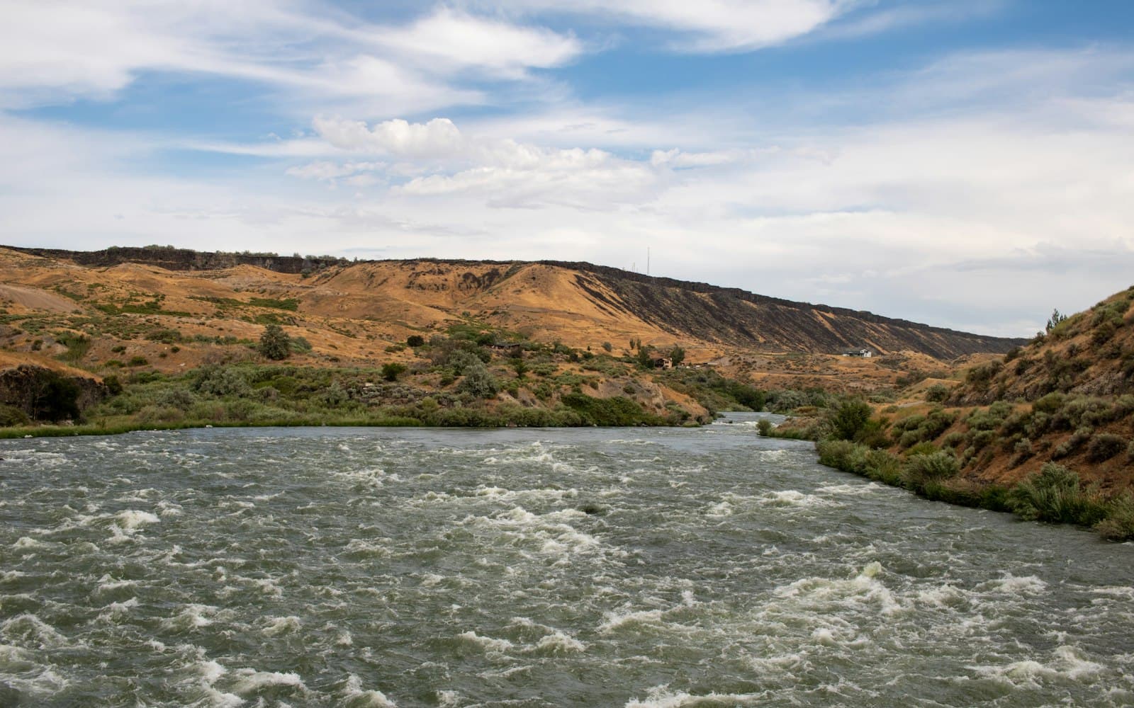 Idaho Falls — A river running through a lush green hillside