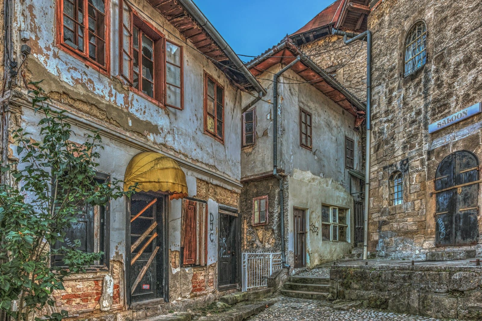 Jajce — A digital painting of a building with steps leading up to it