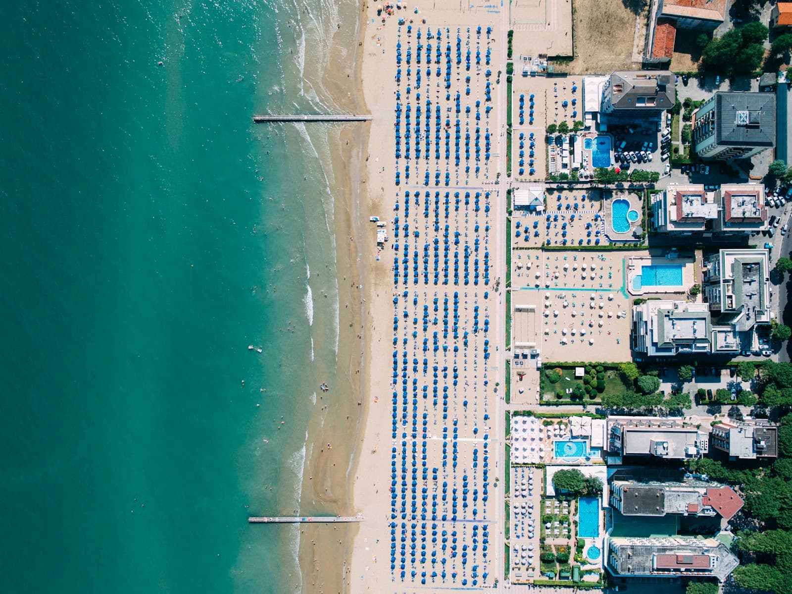 Jesolo — aerial view of city near bach