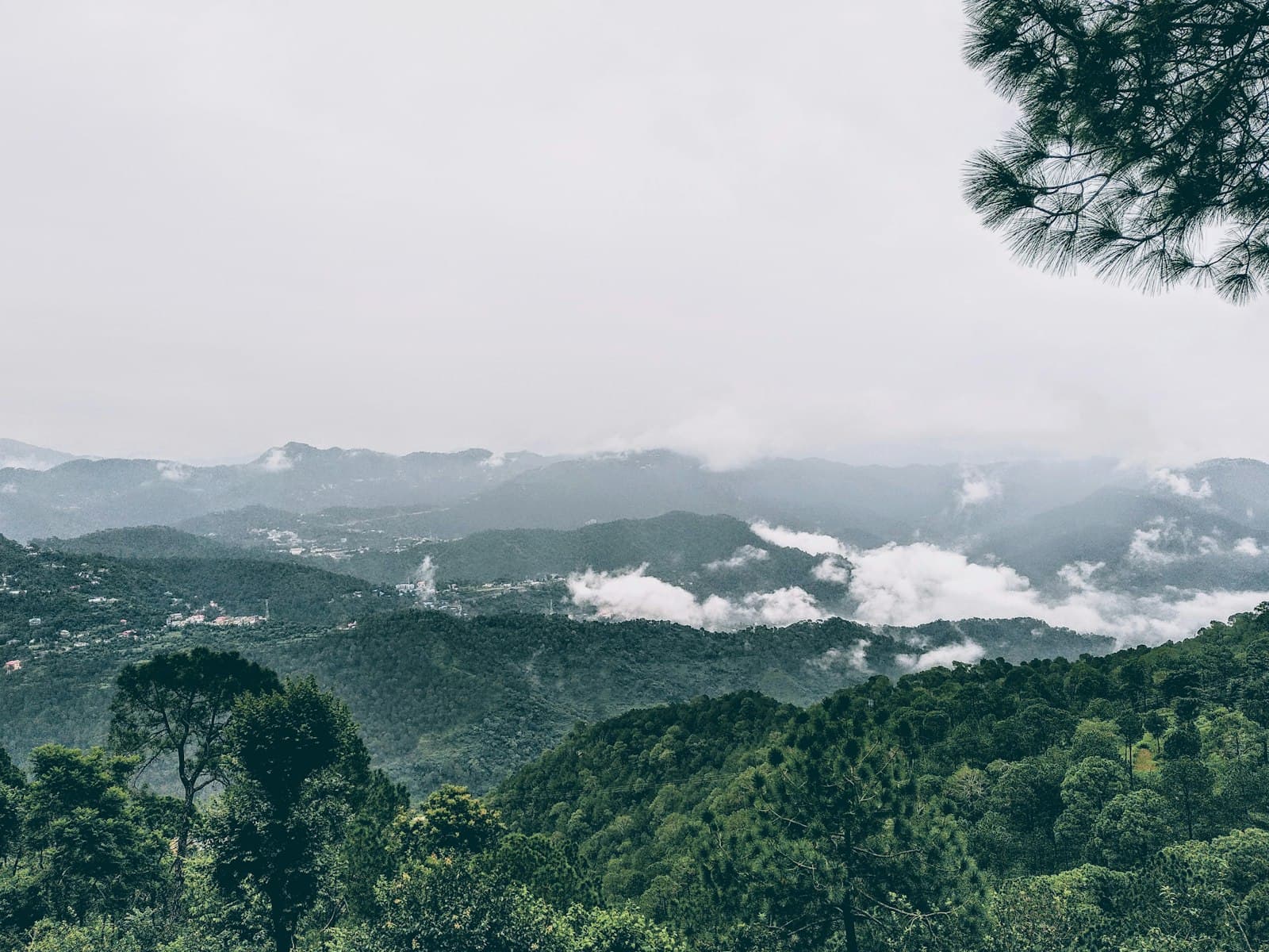 Kasauli — a view of a mountain range from a distance