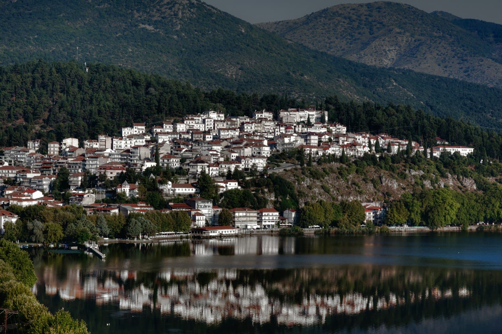Kastoria — A small town sits on the shore of a lake