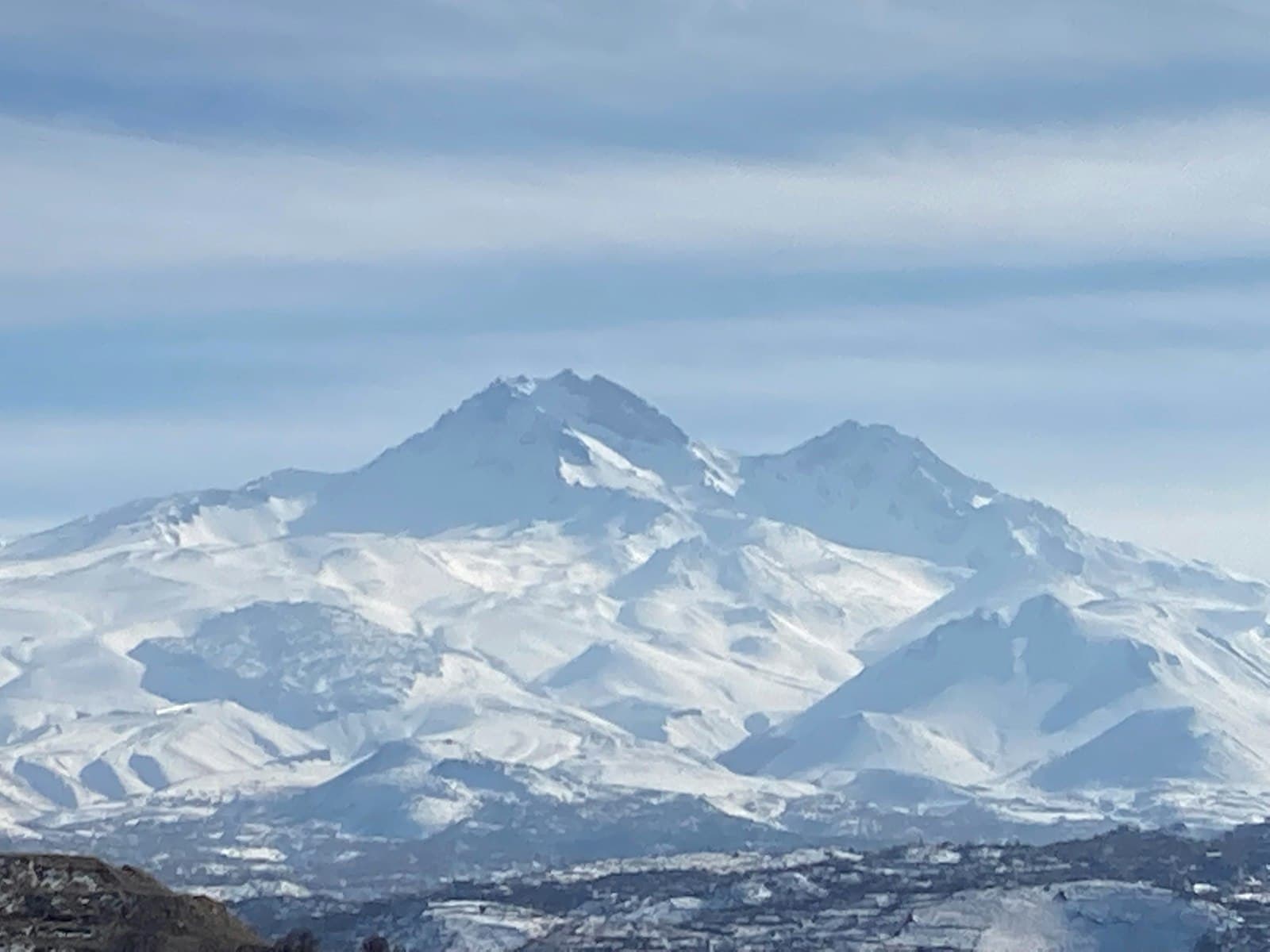Kayseri — a snow covered mountain is seen in the distance