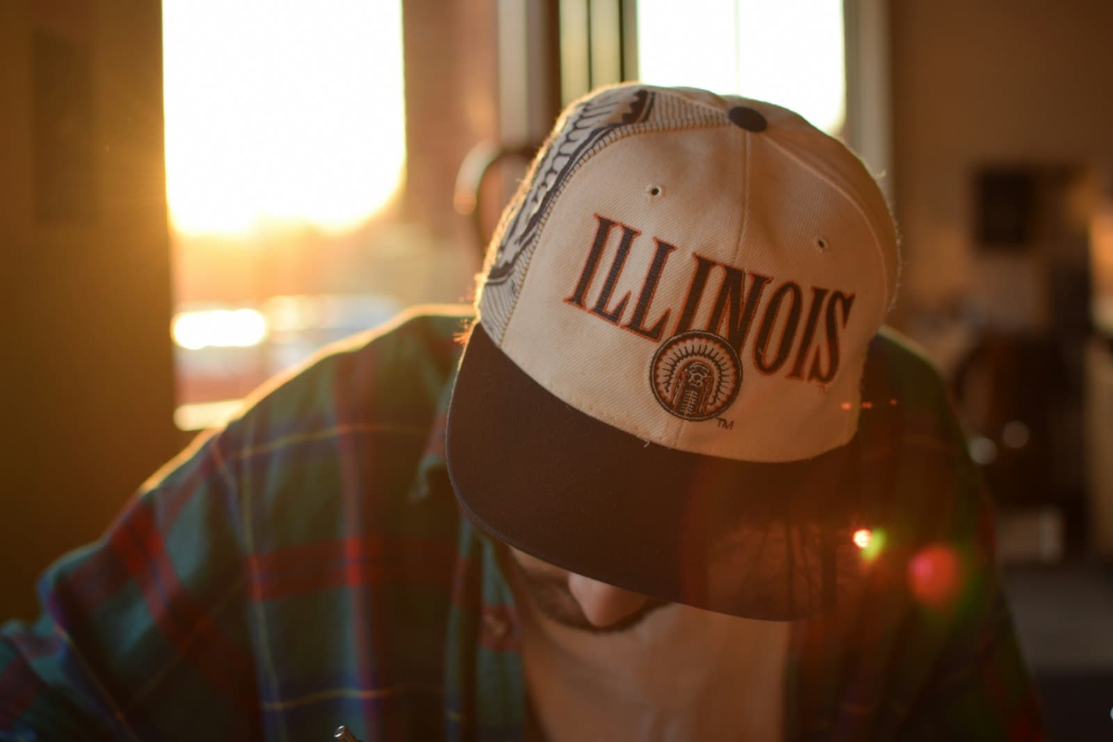 Kent — a person wearing a hat with illinois on it