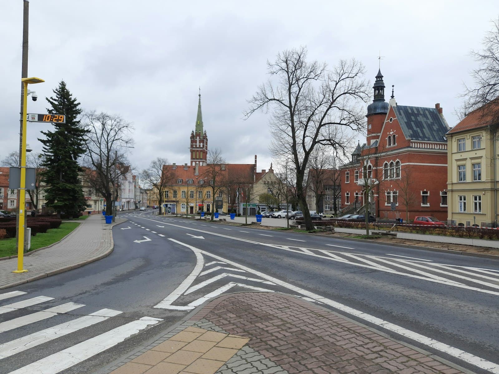 Kętrzyn — a street with buildings on the side