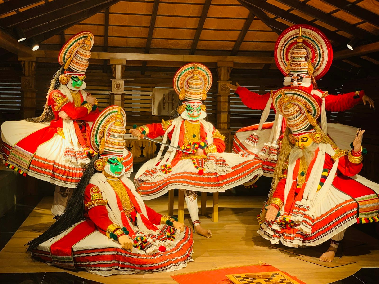 Kochi — five people wearing multicolored costumes while dancing