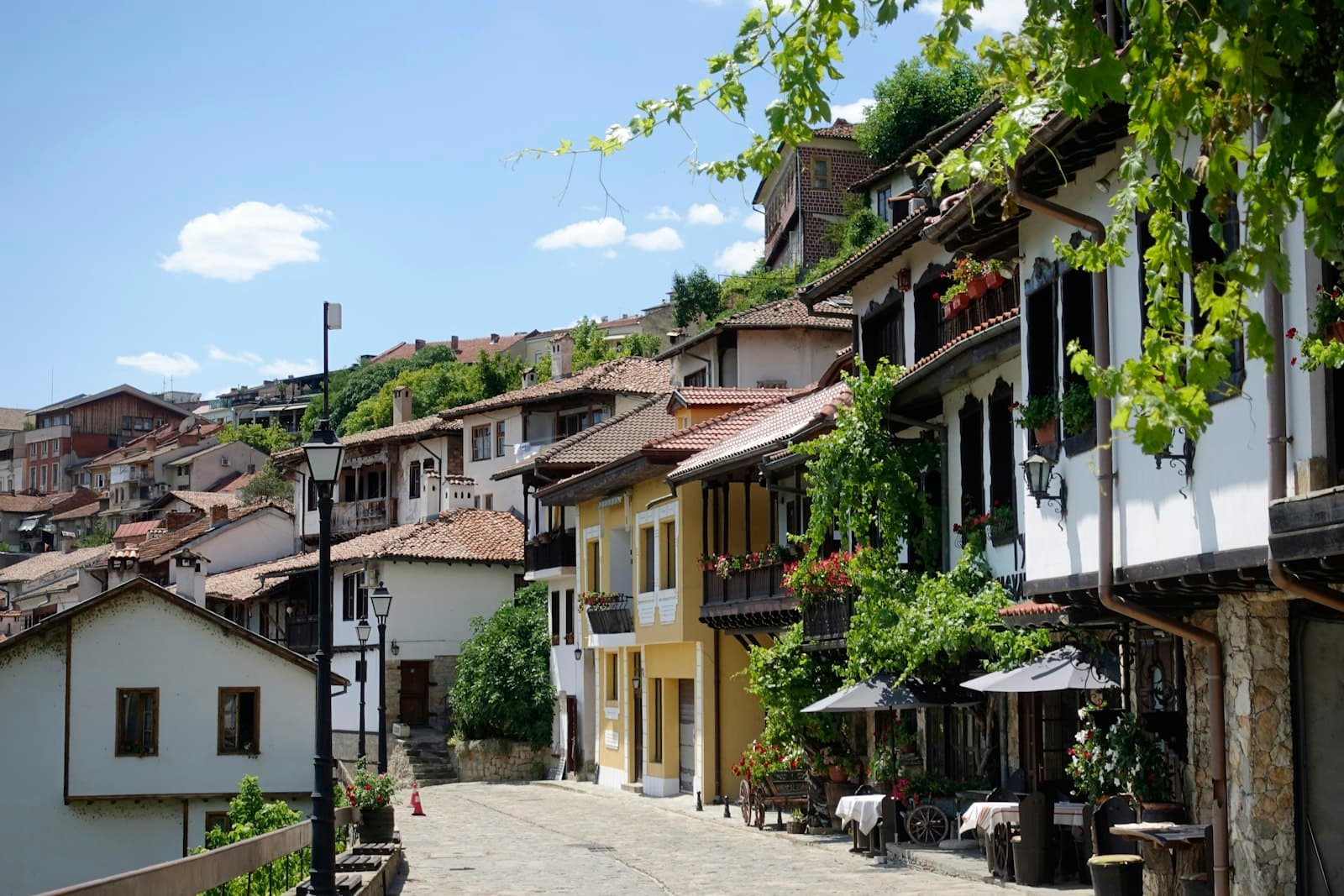 Koprivshtitsa — a street with houses on both sides