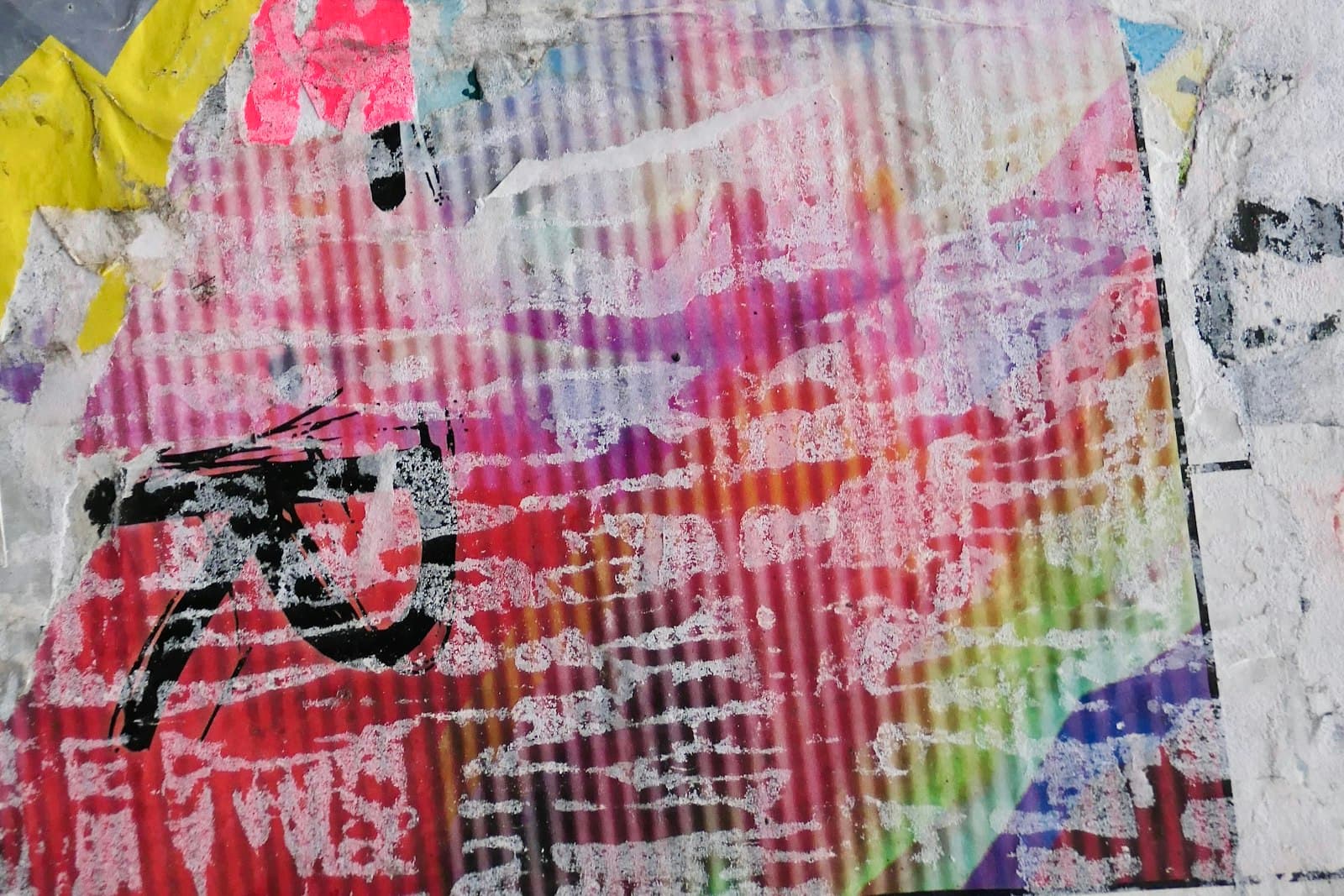 Kreuzberg Street Art — pink and white floral textile