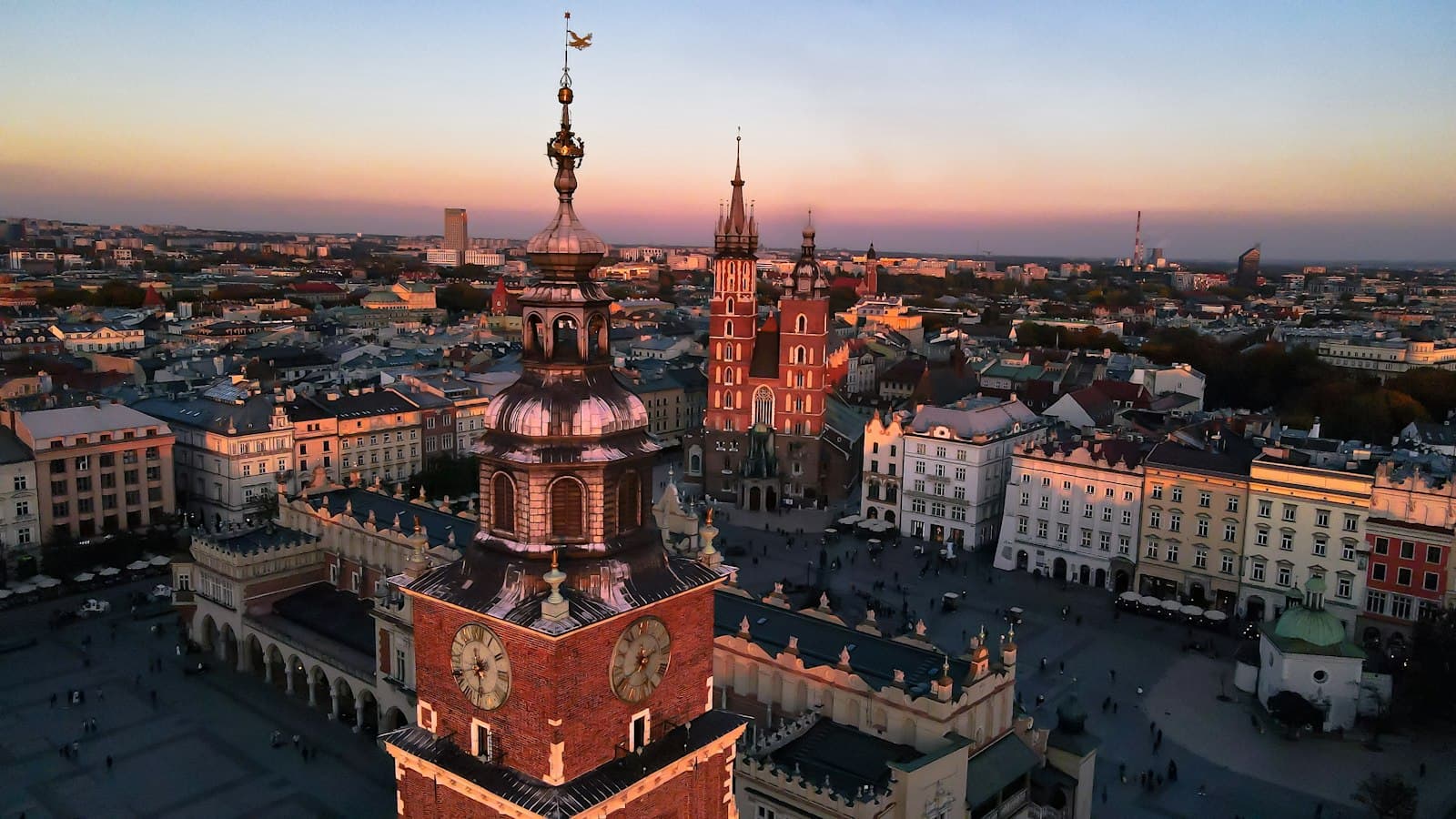 Kutno — a large city with a clock tower