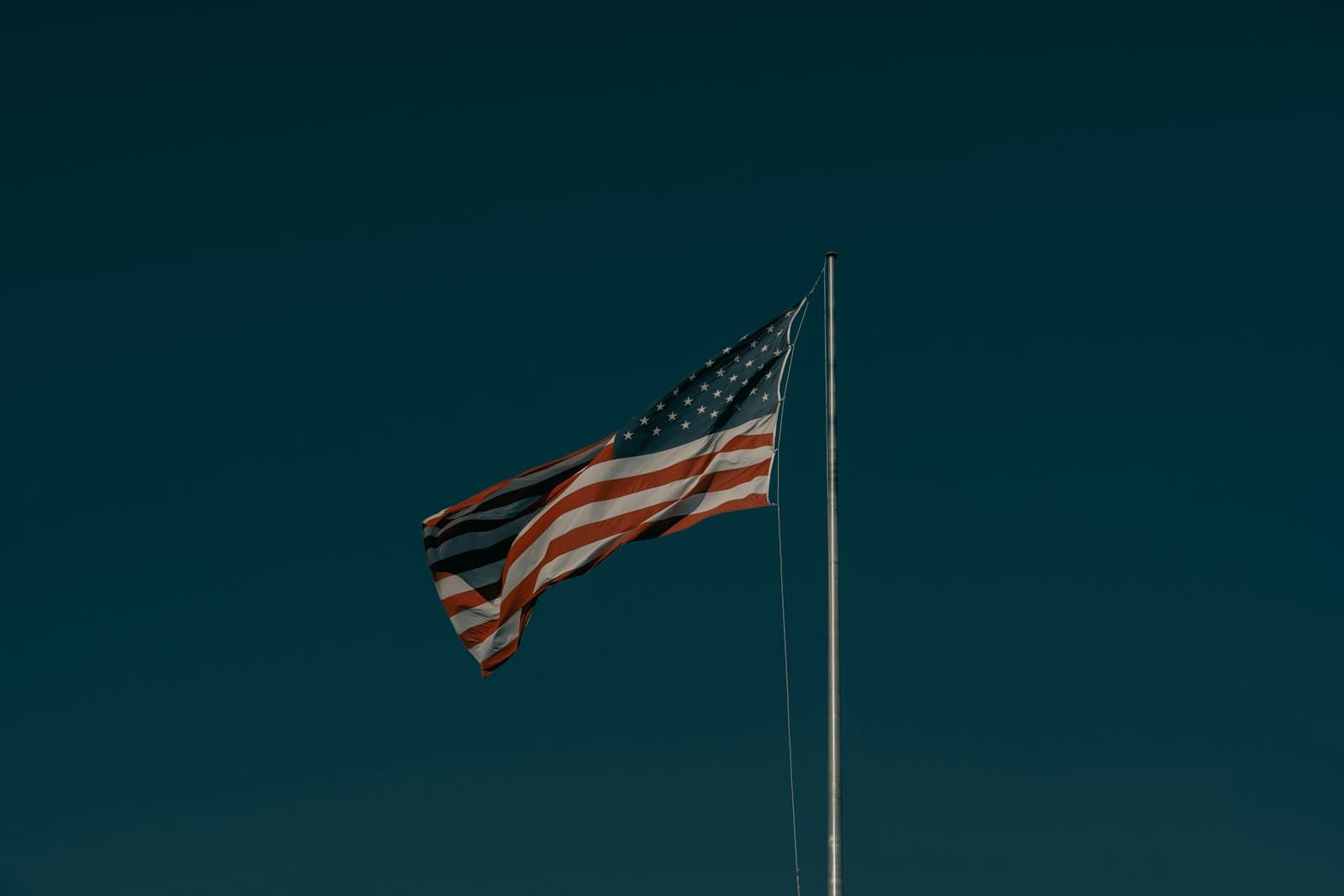 Lake George — us a flag on pole