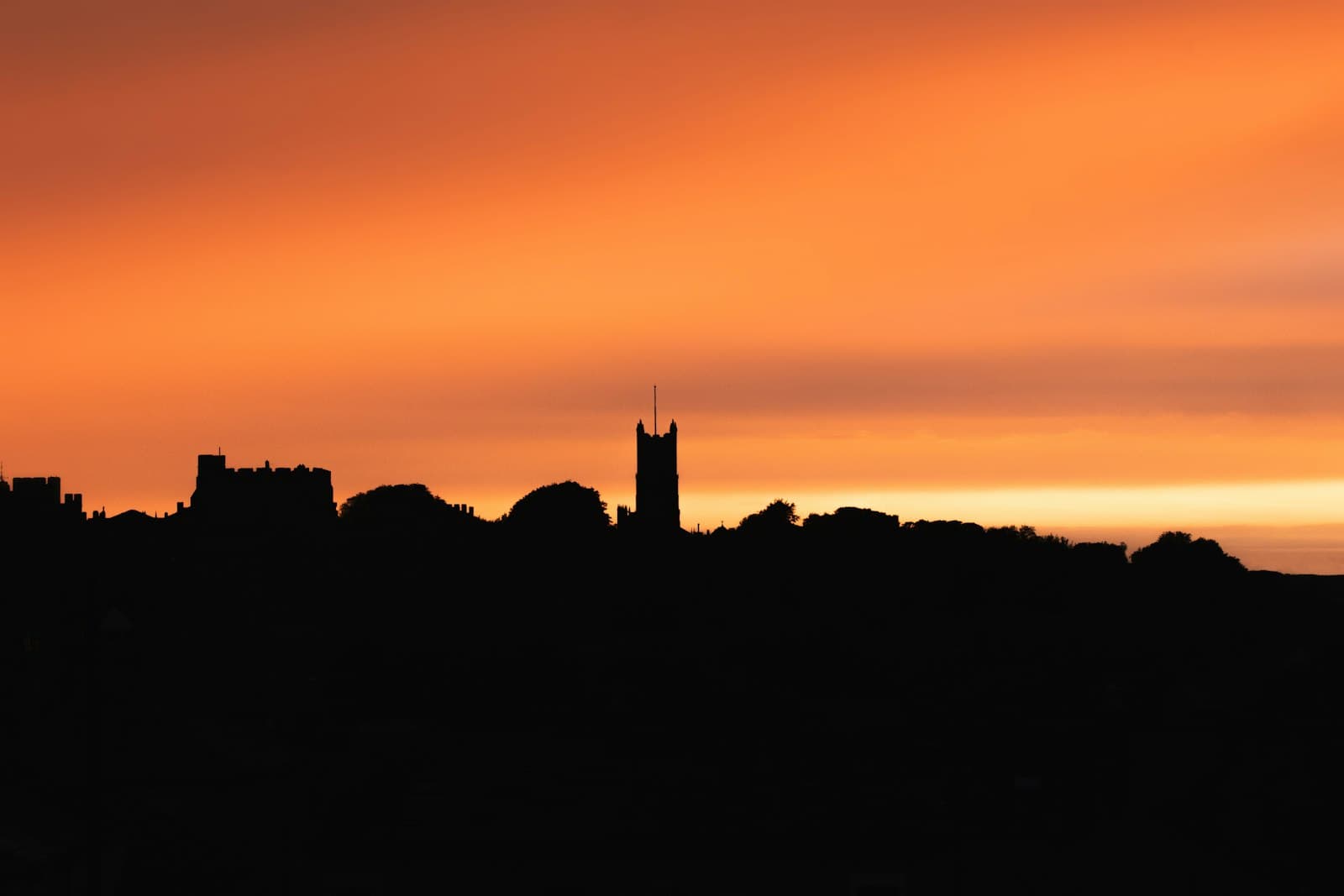 Lancaster — silhouette of trees during sunset