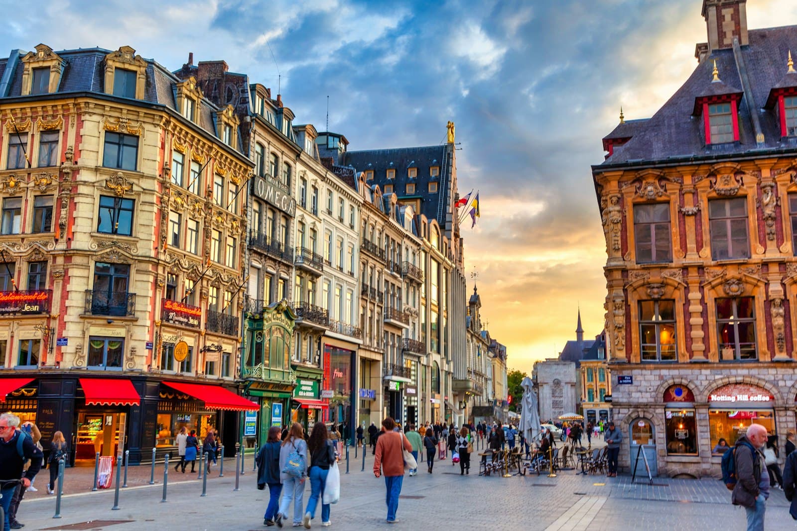 Lille — a group of people walking in a city