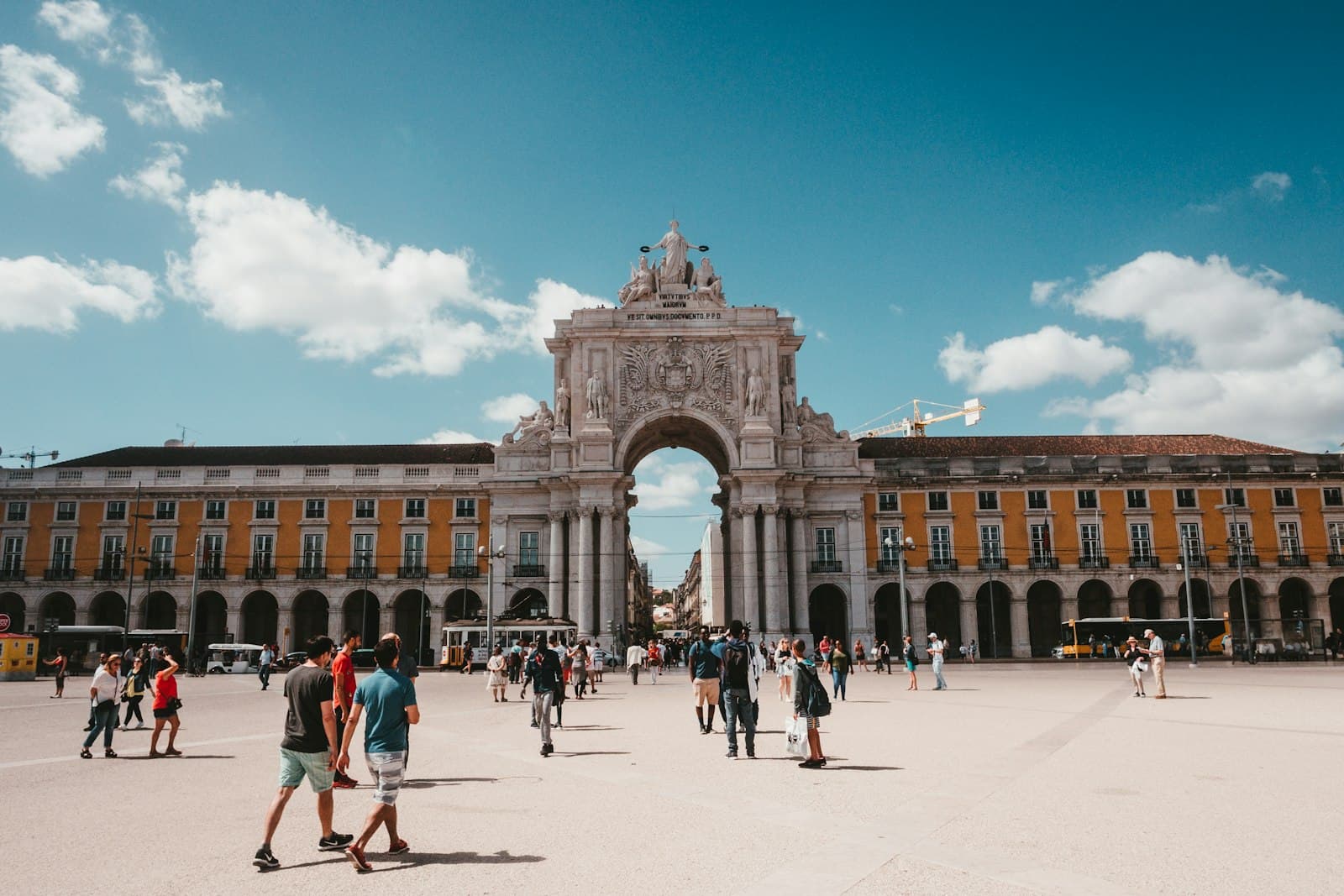 Lisbon — people gathered on street