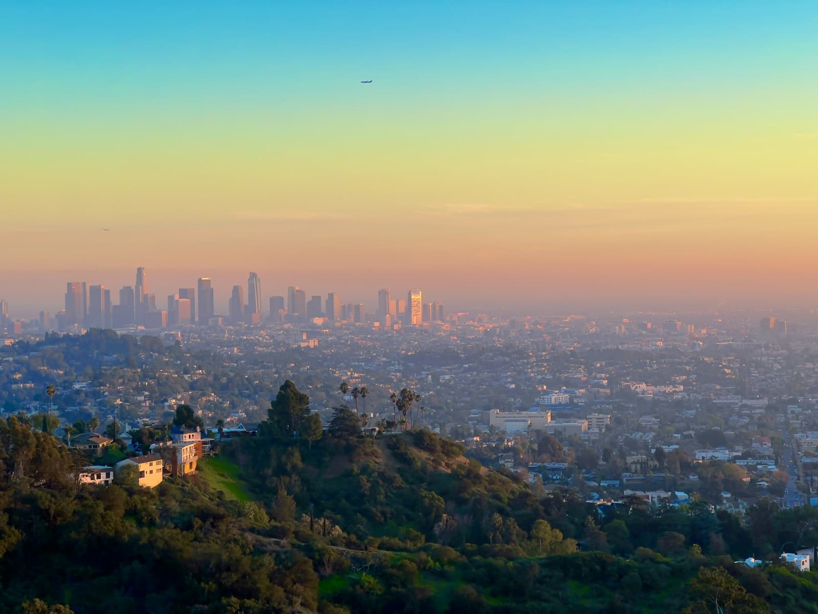 Los Angeles — a view of a city from the top of a hill