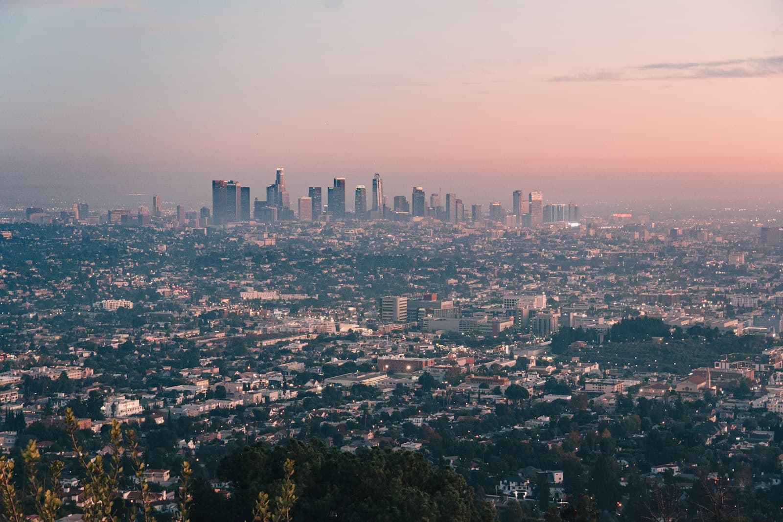 Los Angeles — A view of the city of los angeles from the top of a hill