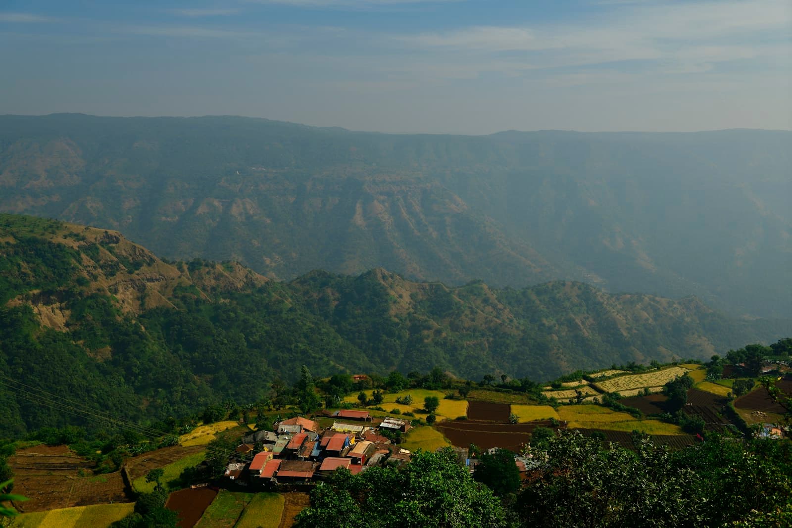 Mahabaleshwar — aerial view of green mountains during daytime