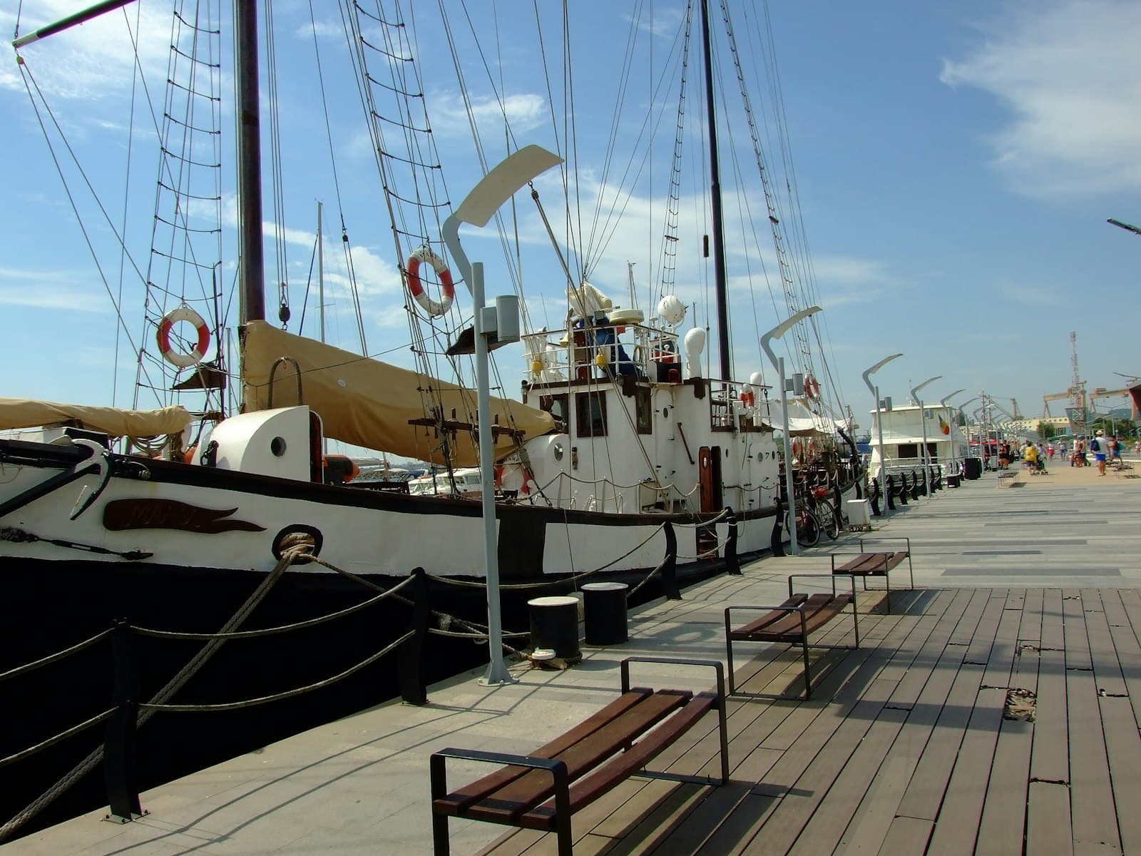 Mangalia — white and black boat on dock during daytime