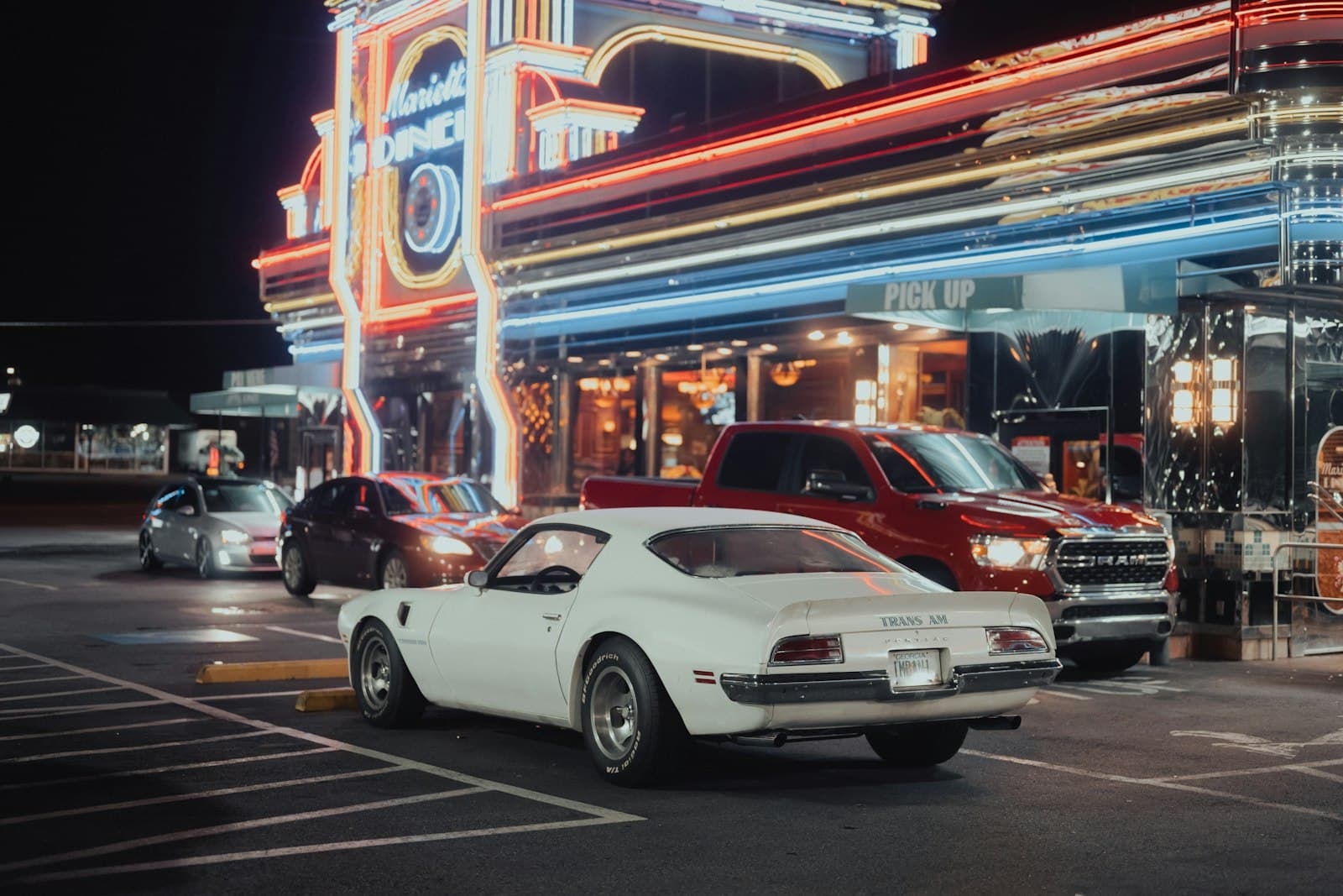Marietta — a white car parked in front of a building