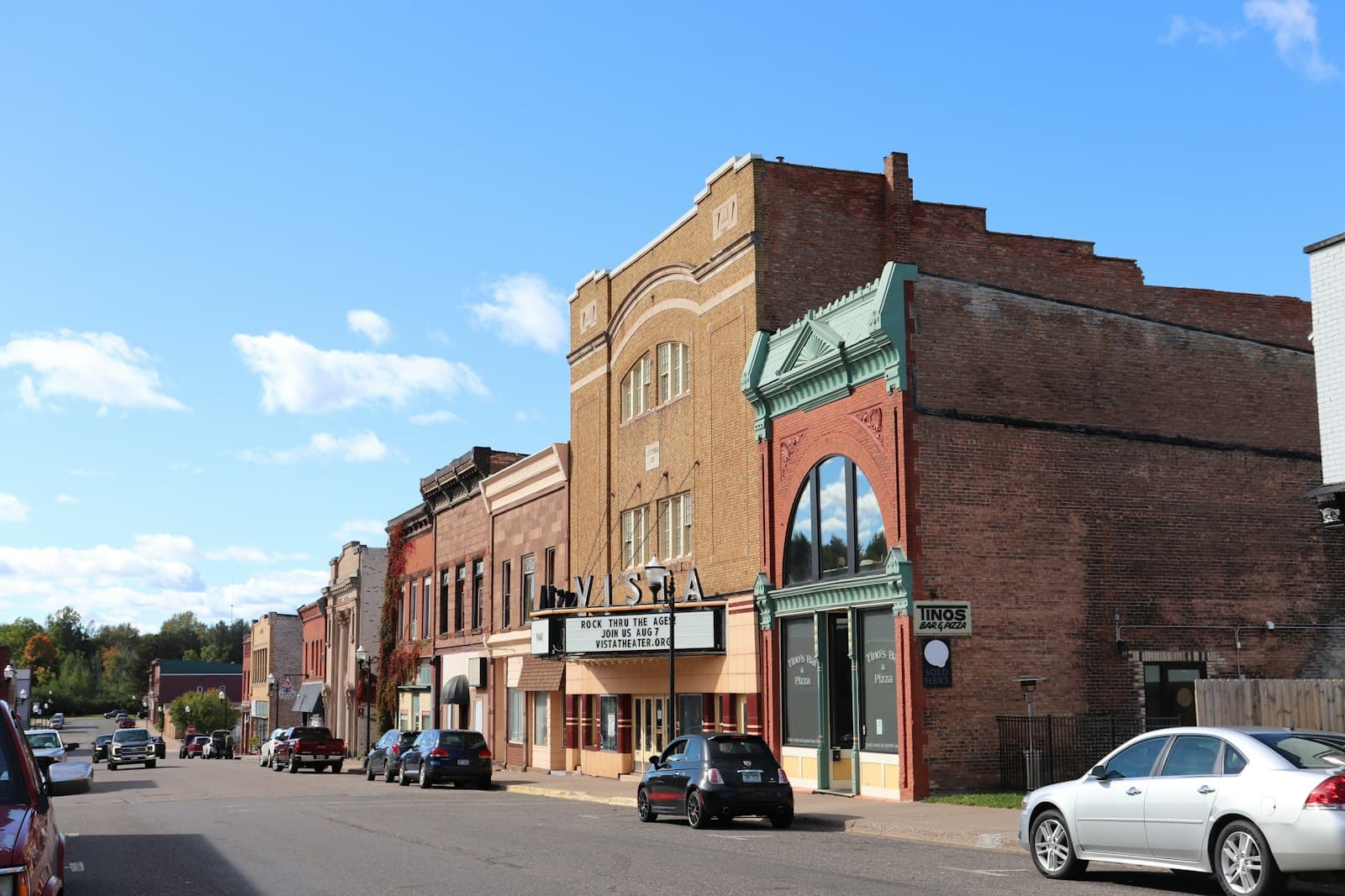 Marquette — a street with cars and buildings along it