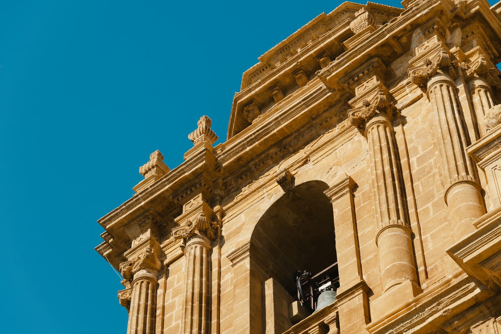 Mazara del Vallo — A clock tower with a blue sky in the background