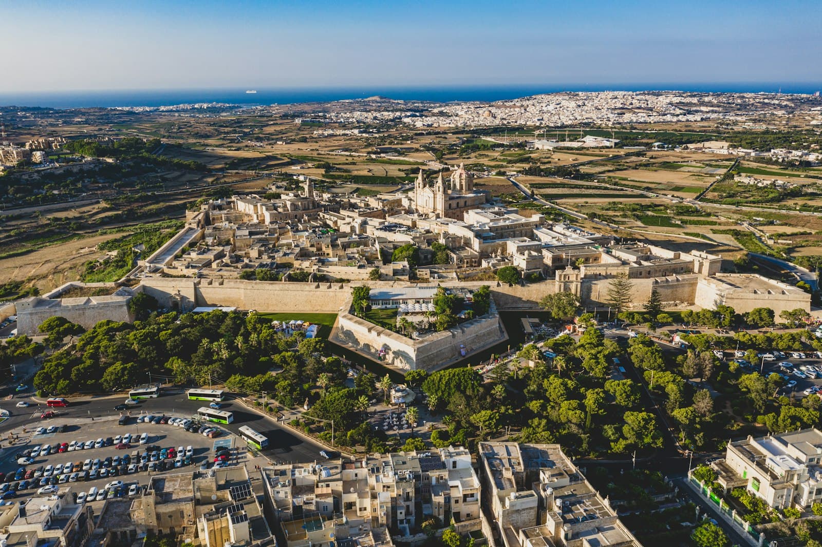Mdina — aerial view of city buildings during daytime