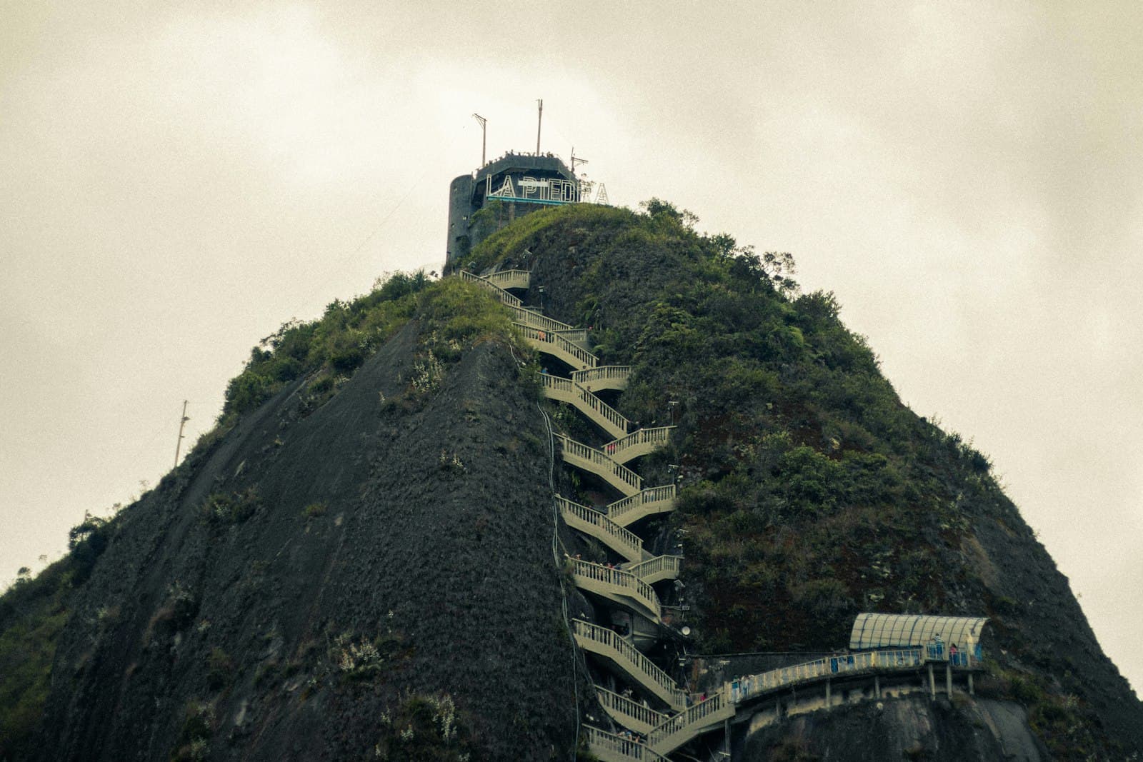 Medellín — a very tall mountain with stairs going up it