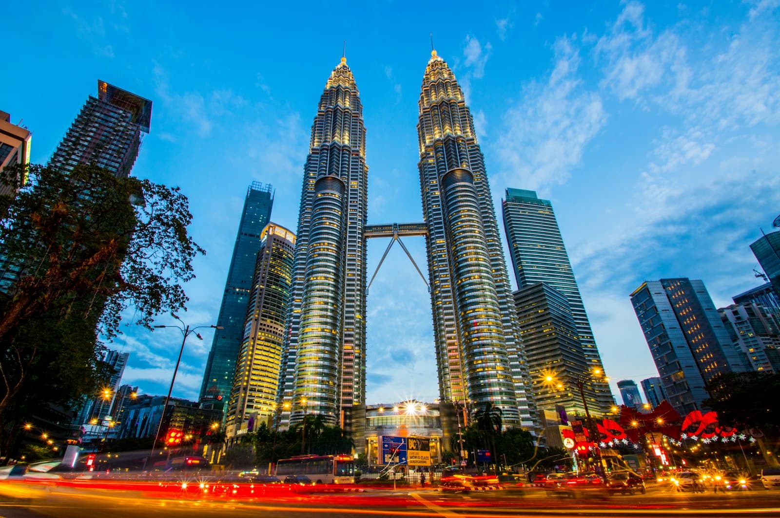 Mersing — architectural photography of lighted city buildings