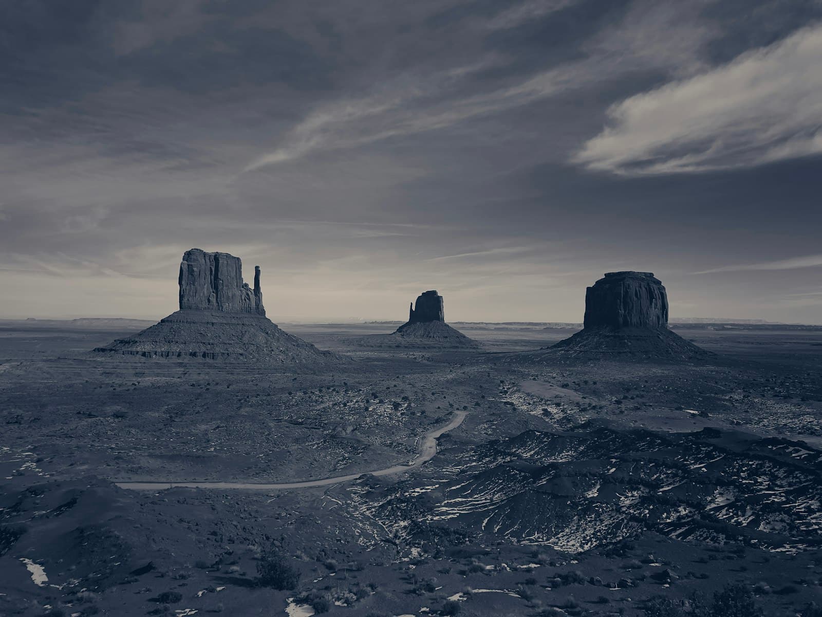 Mesa — a black and white photo of a desert landscape