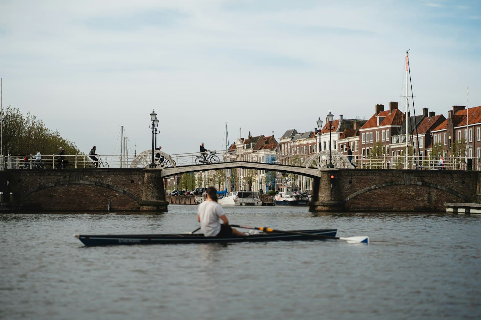 Middelburg — a man rowing a boat down a river