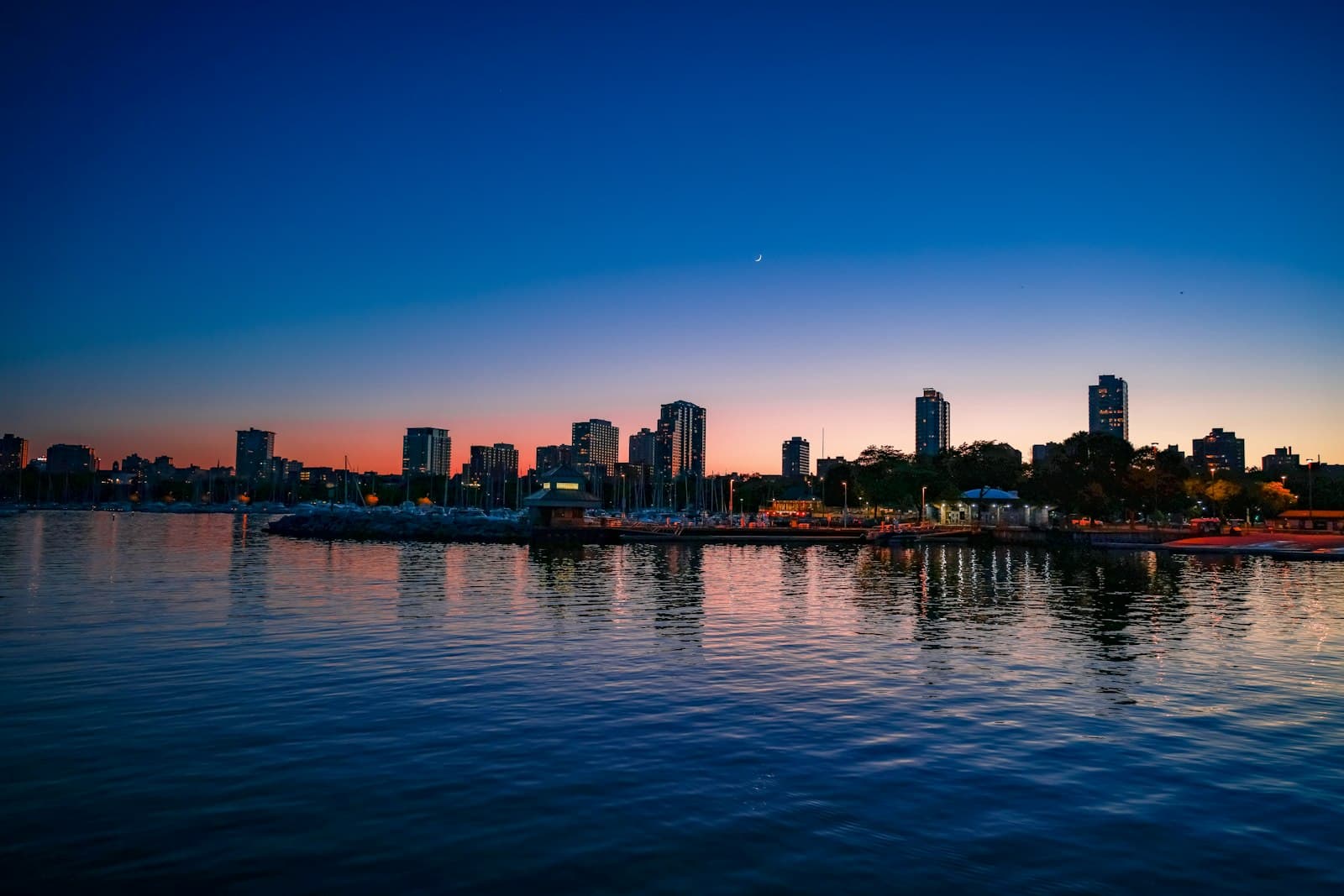 Milwaukee — a city skyline at sunset