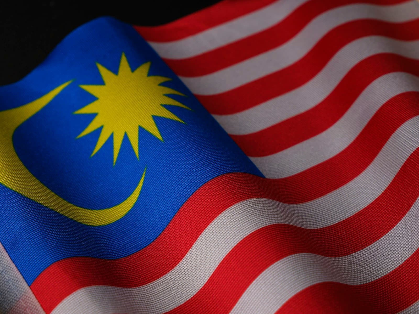 Miri — a close up of the flag of malaysia