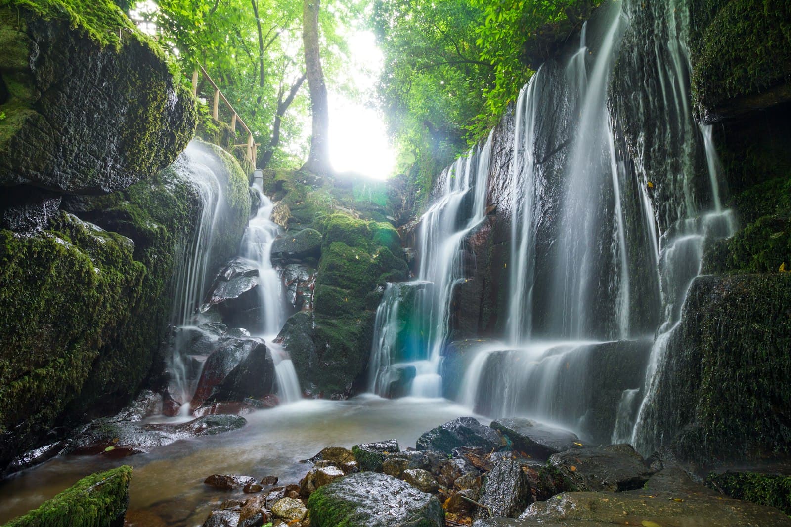Monção — a small waterfall in the middle of a forest