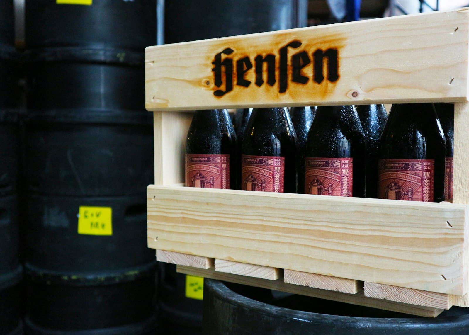 Mönchengladbach — brown wooden plank with bottles