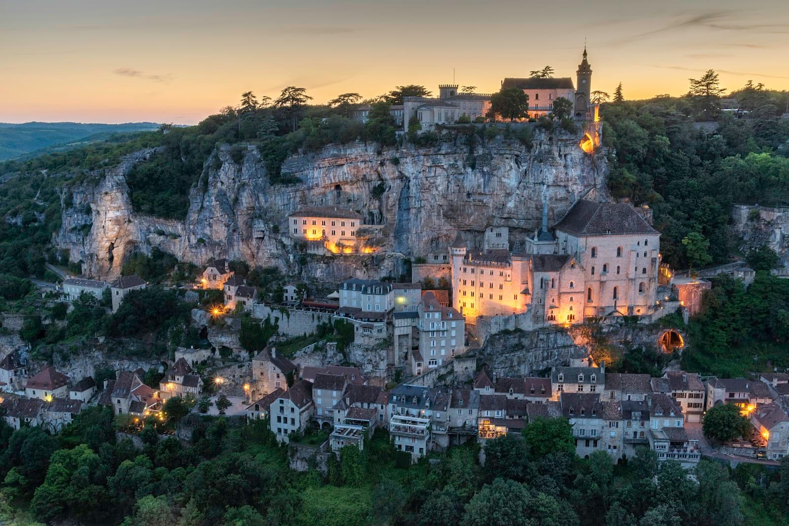 Montsoreau — a village on top of a mountain at night